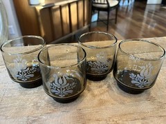 (4) Vintage Pflatzgraff Village Lowball Juice Tumblers MCM Fall Thanksgiving