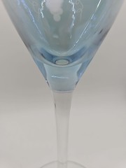 Royal Gallery Crystal Wine Glass 9″ Icy Blue Etched Grapevine RGA2 -…