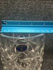 Bohemia Lead Crystal Tumbler Drinking Glass Excellent w/Original Tag 7” Tall