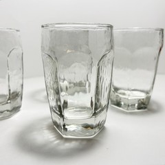 4 Libbey Chivalry 3 3/4″ Tall 6 oz. Juice Glass Tumblers Clear Textured