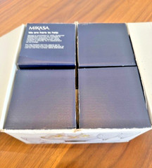 Set Of 4 Mikasa AGENA 5122465 Double Old Fashioned Crystal Glasses Slovenia NEW