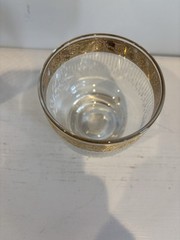 Culver Tyrol Footed 4-ounce Tumbler Rocks Glass With Gold Trim