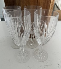 4- Waterford Marquis Brookside Crystal Ice Iced Tea water Glass Goblet Glasses