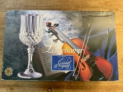 Longchamp Crystal d’Arques Wine Glasses 7.5 oz 4 Pieces Original Box – France