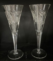 Waterford Crystal Champagne Flutes 5 Toasts Millennium Series Toasting Glasses 2