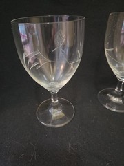 Vintage Fine Crystal Wine Glasses By Diamond Craft Co. With Original Box/Papers