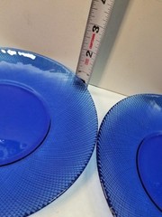 RARE Vintage Arcoroc Royal Sapphire cobalt blue glass bowls/plates set of 6 EUC