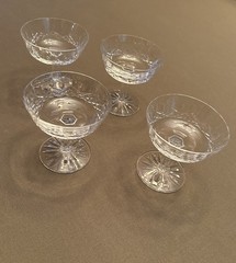 Set of 4 Waterford Crystal LISMORE Saucer Champagne/Tall Sherbet Glasses 4″ EUC