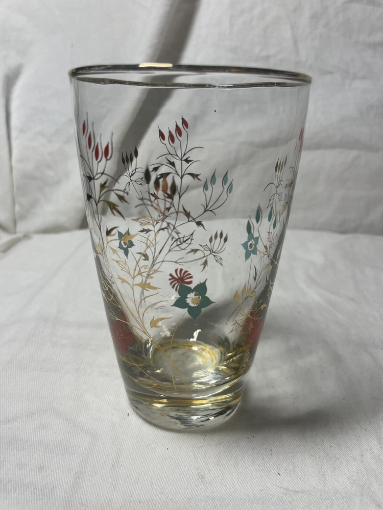 Mid-Century Pink and Turquoise Bar Ware Libbey Glass Co.