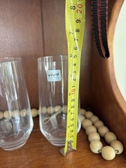 vivo Tall Drink Glasses 13 fl oz Set of 2 Clear Glass 8 in Made in Germany