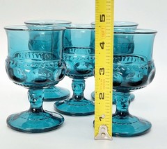 Vintage Tiara 4″ Crown Imperial Blue Liquor Cocktail/Juice Glasses 4 fl.oz