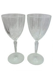 Waterford Crystal Marquis Sparkle Water Goblets Elegant Clear Etch Cut Set of 2