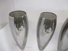 Set of 6 Silvertone Chamagne Glasses Flutes