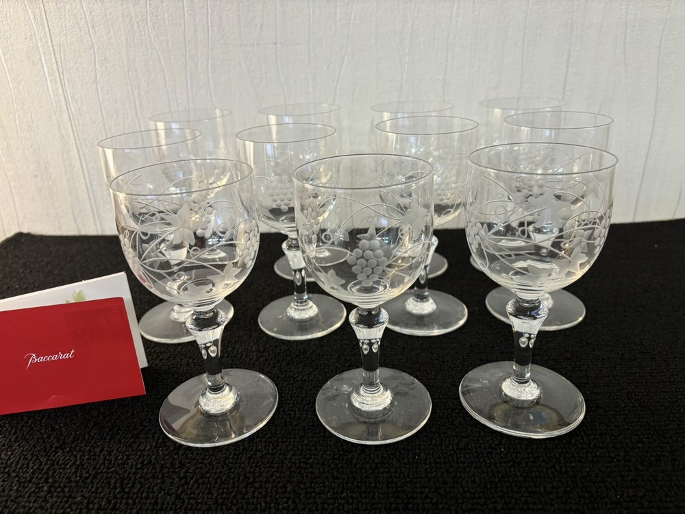 5 Wine Glasses Model Normandie Engraved In Baccarat Crystal (Price Per Unit)