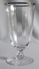 Iced Tea Glass Goblet Vintage Fostoria Crystal Victoria Pattern Platinum 5 7/8″