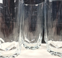 (5) Arcoroc Artic 12 Oz Beverage Set Vintage Wedge Cut Tumblers France Retro Lot