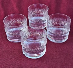 Mid Century Modern Iittala NIVA Finland Rocks Glass. Icicle Look. Tapio Wirkkala