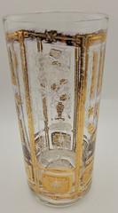 Culver 22k Gold Asian Oriental Highball Glass MCM