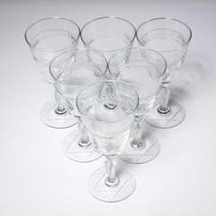 Rock Sharpe Jefferson Star of David Water Wine Goblet Glasses 6pc Lot 7″h