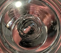 Large Steuben Air Twist 8011 Crystal Water/ Wine Goblet Glass 5 7/8″ – 12 oz