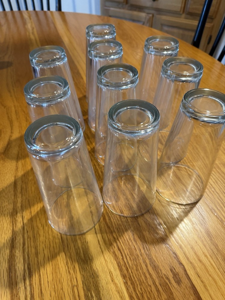 Plain Beer/ Drinking Glasses 16oz 6 3/4” Tall Set Of Ten