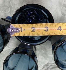 Set Of 4 Vintage Fostoria Virginia Dark Blue Iced Tea Goblets Great Condition
