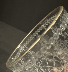 Antique/VTG Gilded-Rim Pressed Rocks/Double Old-Fashioned Glasses Set of Two (2)