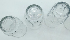 Vintage Crystal Tumblers Etched Wheat Pattern Light Iridescence 6″ Set of 5