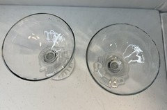 Vintage Clear Champagne Glasses 4 3/4″ Set of 2 Star Burst design