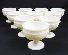 10 Pioneer Woman Adeline Opalescent Milk Glass Snow Sundae Sherbet Cup NEW w/TAG