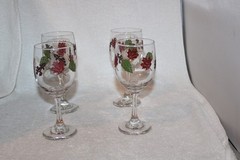 Libbey Autumn Leaves, Lot of 4, Wine Glasses, 12 ounce, Pre owned, Exc. Cond.