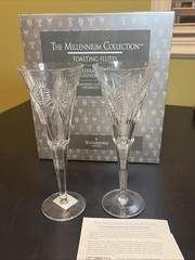 Waterford Crystal Millennium «Universal Wishes» 5 Toasts Flutes NEW In Box