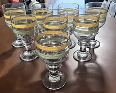 Pfaltzgraff Sphere Sphere Water/Iced Tea Set of 8 Black, Beige, & Mint Green
