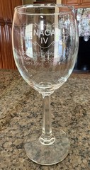 Etched Souvenir Wine Glass NCAA 1988 With Hexagonal Stem Vintage San Jose Cal.