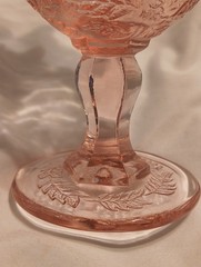 Vintage L.G. Wright Glass Madonna Inn Pink Wild Rose Water Goblet 6.5″