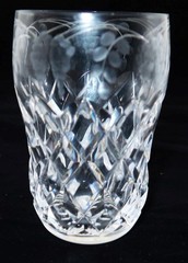 Kosta Boda Crystal KOS9 Etched Grape Vines Diamond Cut 4oz Cocktail Glass 3 1/2″