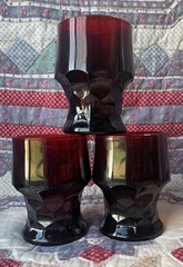 Georgian Ruby 9oz Flat Tumbler by Anchor Hocking 4” Tall Set of 3