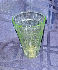 Princess Green Depression Glass Drinking Glass, Iced Tea 5 1/4 inches