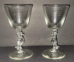 Vintage 1968 Old Crow Small Wine Glass Set Of 2, 5 5/8″ Tall