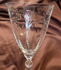 Rarity! Fostoria Mulberry Pattern Water/Wine Glass 1940s-1950s Vintage