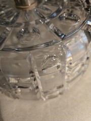 Vintage Crystal Clear Compote Stemmed Crystal Candy Dish Bowl Metal Base
