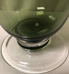 LENOX HOLIDAY GEMS FOREST GREEN WINE GLASS PEDESTAL FOOT DOUBLE OLD FASHIONED