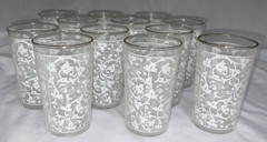 12 Vintage Anchor Hocking Glasses Classic Design 22k Gold Edge