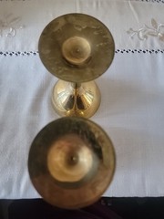 Pair Of Brass Champagne Goblets/Glasses