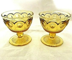 St Genevieve honey amber sherbet Bartlett Collins 1960’s bulls eye cane EUC
