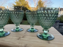 Villeroy & Boch Boston Water/Wine Goblet Green 5-1/8” tall 8 oz Set Of 4