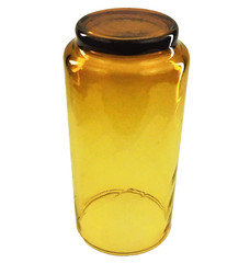 Libbey Amber Flat Diamond Optic Swirl 22 oz. Glass 6.75″ Vintage MCM