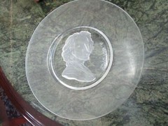 BELGIUM ORIGINAL VAL ST. LAMBERT CRYSTAL 8″ PLATES ETCHED FROSTED CLEAR PICK 1