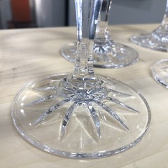 5 GALWAY Irish Crystal Water Goblets Leah Mint Condition Signed W/Orig Stickers