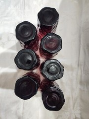 Seneca 5 3/4″ Plum Amethyst Driftwood Crinkle 16oz Flat Tumblers – Set Of 7